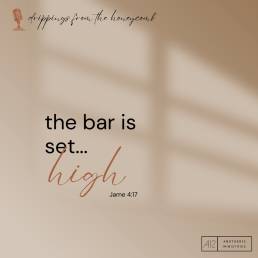 The bar is set...HIGH (James 4:17)